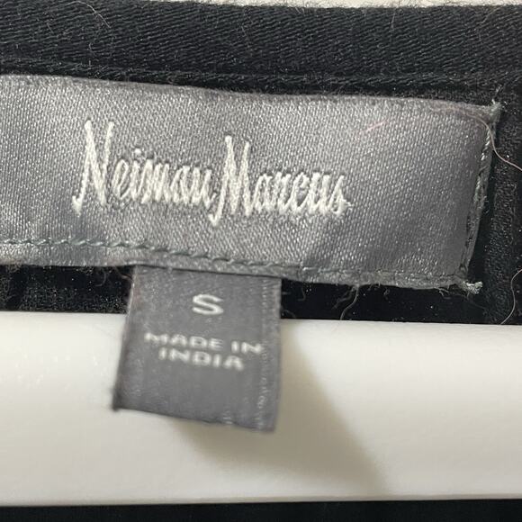 Neiman Marcus Women Black Embroidered Tunic Dress Sz Small Midi Shift Whimsigoth - Picture 3 of 14